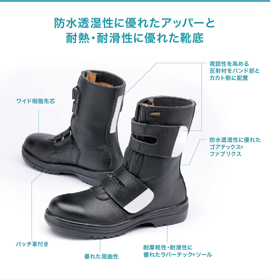 ミドリ安全 静電安全靴 JIS規格 ブーツタイプ 半長靴 ラバーテック RT940 静電 メンズ ブラック 27.5 通販 